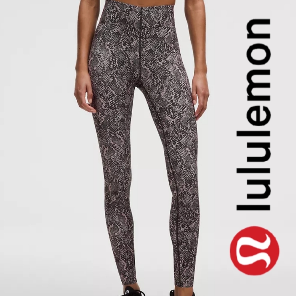 NWT Lululemon Glow Up Super-High-Rise Tight 28"- SNAKE STRUCTURE GREY MULTI